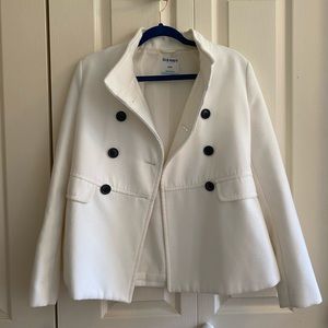 Old Navy White Pea Coat